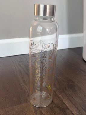 Godinger Green Glass Water Bottle